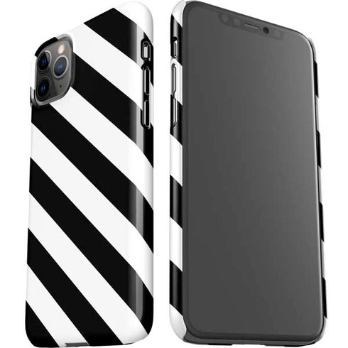 Black and White Geometric Stripes iPhone 11 Pro Max Lite Case