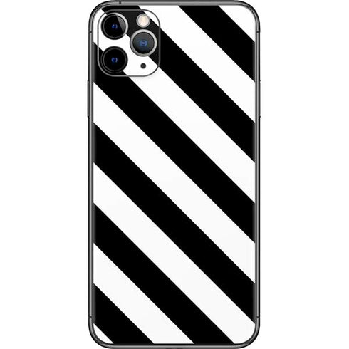 Black and White Geometric Stripes iPhone 11 Pro Max Skin