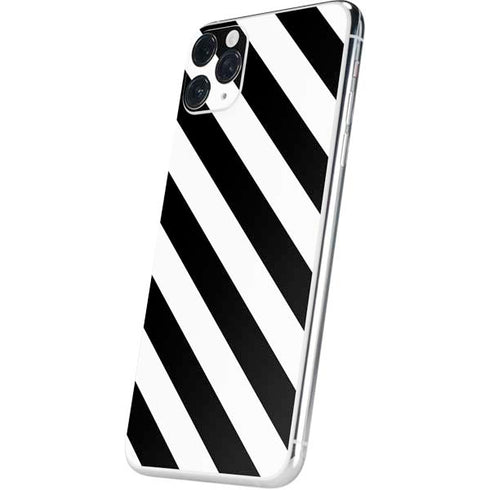 Black and White Geometric Stripes iPhone 11 Pro Max Skin