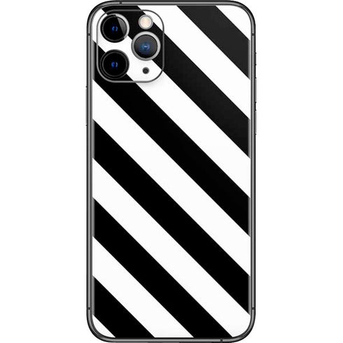 Black and White Geometric Stripes iPhone 11 Pro Skin