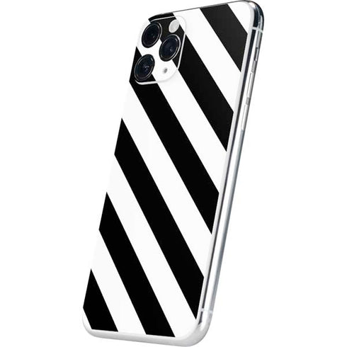 Black and White Geometric Stripes iPhone 11 Pro Skin