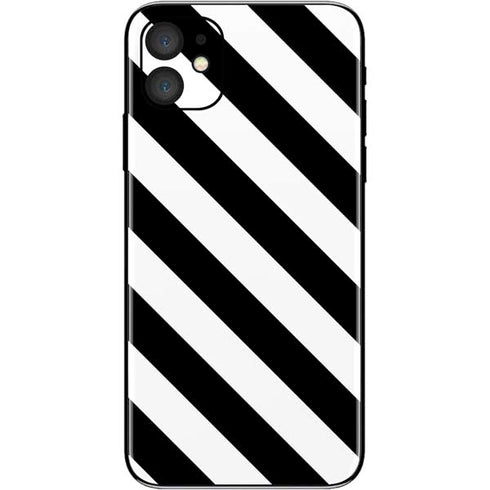 Black and White Geometric Stripes iPhone 11 Skin