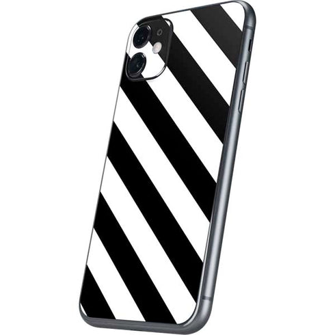 Black and White Geometric Stripes iPhone 11 Skin