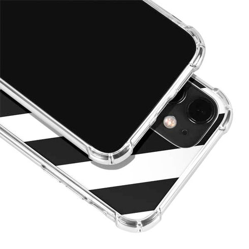 Black and White Geometric Stripes iPhone 12 Clear Case