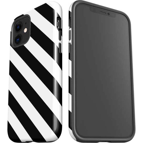 Black and White Geometric Stripes iPhone 12 Impact Case