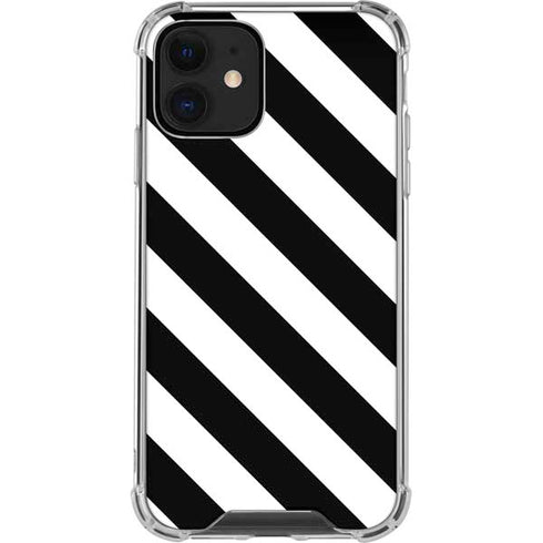 Black and White Geometric Stripes iPhone 12 Mini Clear Case