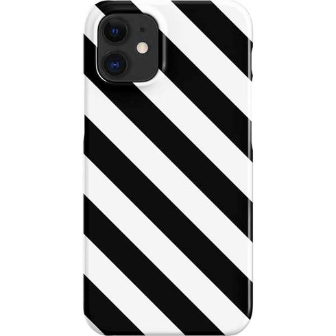 Black and White Geometric Stripes iPhone 12 Mini Lite Case