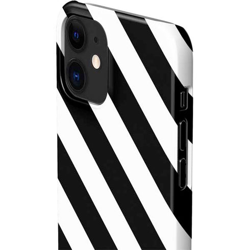 Black and White Geometric Stripes iPhone 12 Mini Lite Case