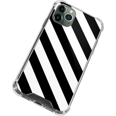 Black and White Geometric Stripes iPhone 12 Pro Max Clear Case