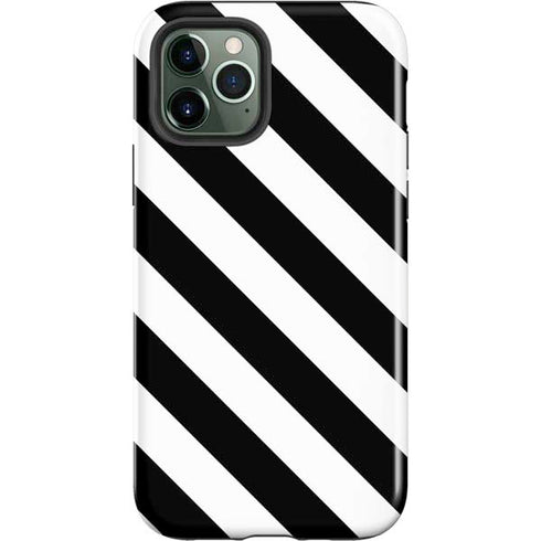 Black and White Geometric Stripes iPhone 12 Pro Max Impact Case