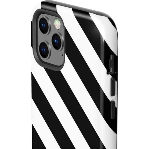 Black and White Geometric Stripes iPhone 12 Pro Max Impact Case