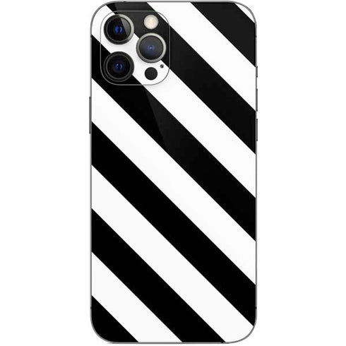 Black and White Geometric Stripes iPhone 12 Pro Max Skin
