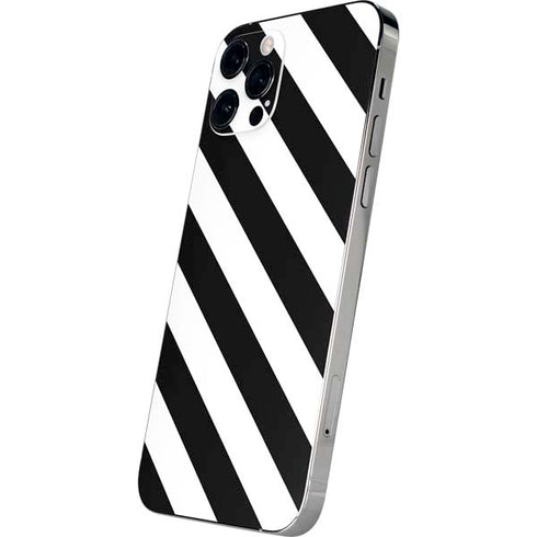 Black and White Geometric Stripes iPhone 12 Pro Max Skin