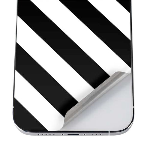 Black and White Geometric Stripes iPhone 12 Pro Max Skin