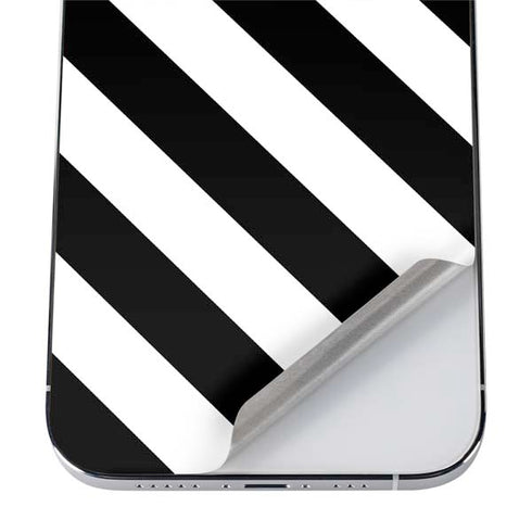Black and White Geometric Stripes iPhone 12 Pro Skin