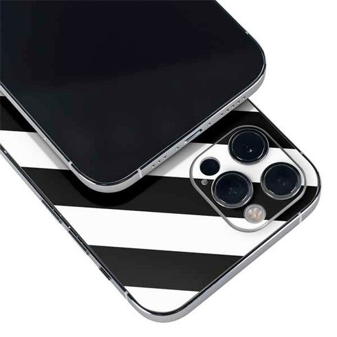 Black and White Geometric Stripes iPhone 12 Pro Skin