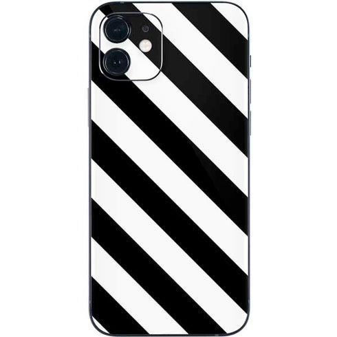 Black and White Geometric Stripes iPhone 12 Skin