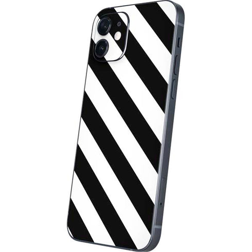 Black and White Geometric Stripes iPhone 12 Skin