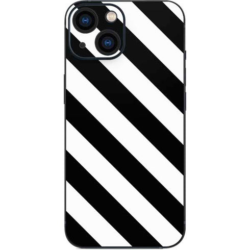 Black and White Geometric Stripes iPhone 13 Mini Skin