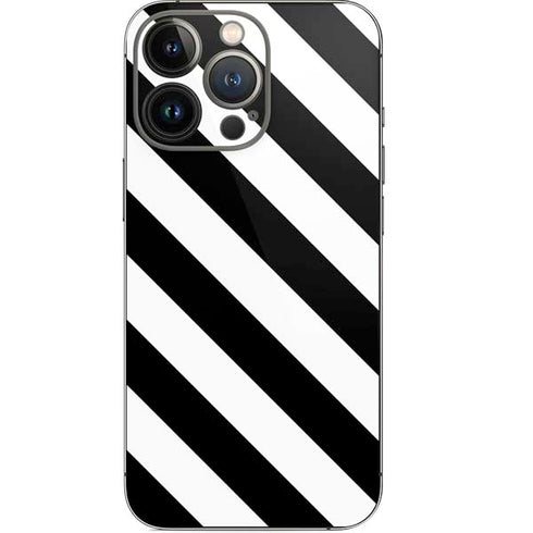 Black and White Geometric Stripes iPhone 13 Pro Skin