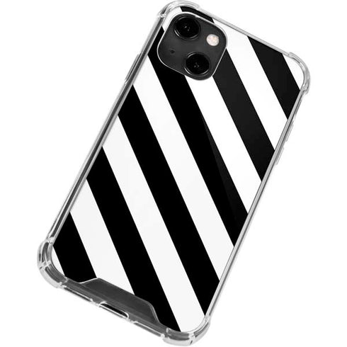 Black and White Geometric Stripes iPhone 14 Clear Case