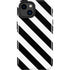Black and White Geometric Stripes iPhone 15 Plus Impact Case