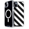 Black and White Geometric Stripes iPhone 14 MagSafe Case