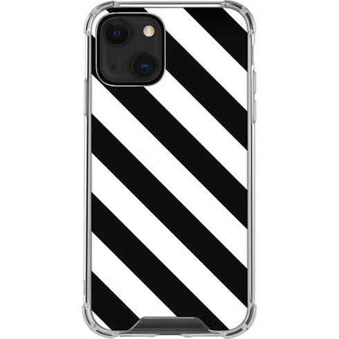 Black and White Geometric Stripes iPhone 14 Plus Clear Case