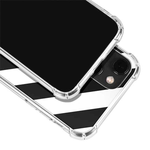 Black and White Geometric Stripes iPhone 14 Plus Clear Case