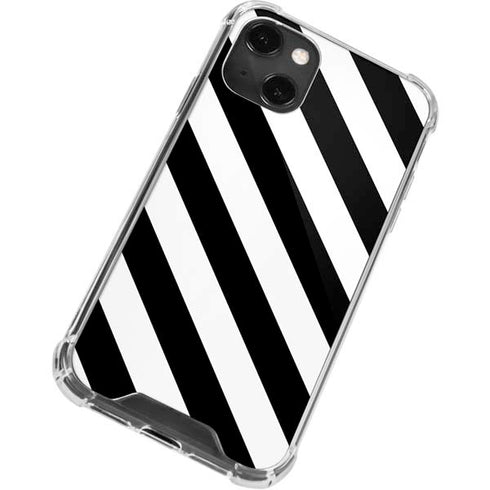 Black and White Geometric Stripes iPhone 14 Plus Clear Case