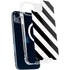 Black and White Geometric Stripes iPhone 15 Plus MagSafe Case