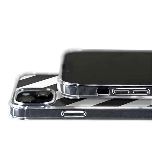 Black and White Geometric Stripes iPhone 15 Plus MagSafe Case