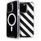 Black and White Geometric Stripes iPhone 15 Pro MagSafe Case