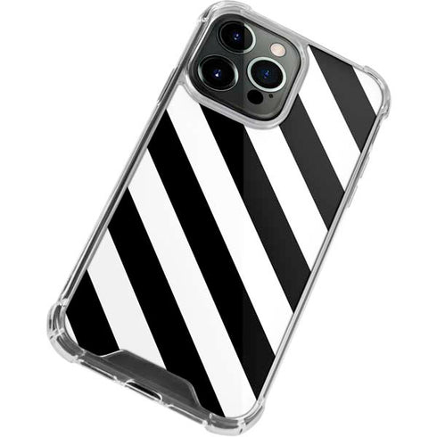 Black and White Geometric Stripes iPhone 15 Pro Max Clear Case