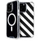 Black and White Geometric Stripes iPhone 15 Pro Max MagSafe Case