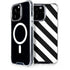 Black and White Geometric Stripes iPhone 15 Pro Max MagSafe Case