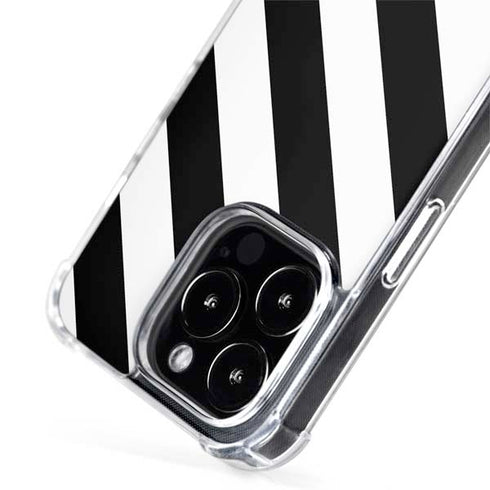 Black and White Geometric Stripes iPhone 15 Pro Max MagSafe Case