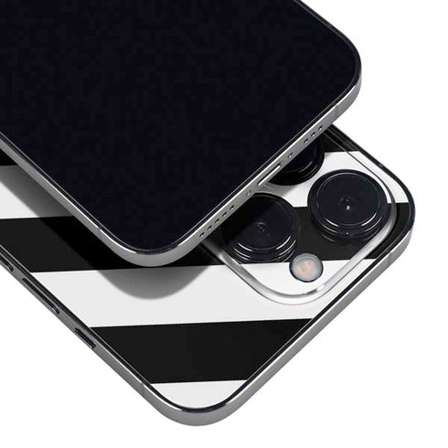 Black and White Geometric Stripes iPhone 14 Pro Skin