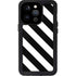 Black and White Geometric Stripes iPhone 14 Pro Waterproof Case