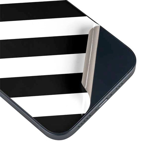 Black and White Geometric Stripes iPhone 14 Skin