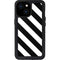 Black and White Geometric Stripes iPhone 15 Waterproof Case