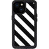 Black and White Geometric Stripes iPhone 15 Waterproof Case