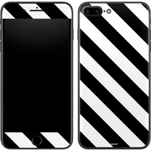 Black and White Geometric Stripes iPhone 8 Plus Skin