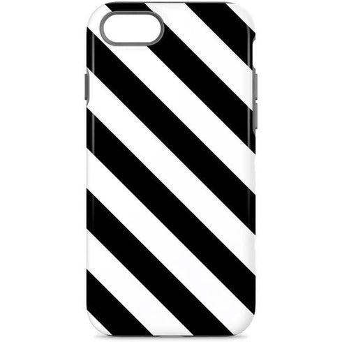 Black and White Geometric Stripes iPhone 8 Pro Case
