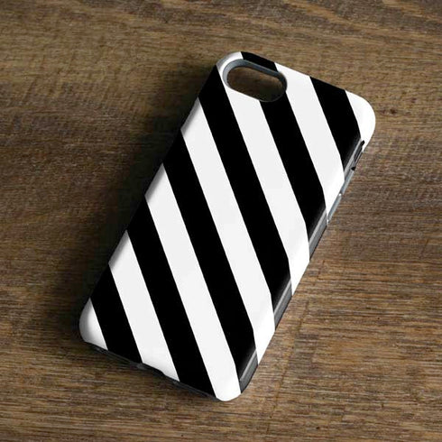 Black and White Geometric Stripes iPhone 8 Pro Case