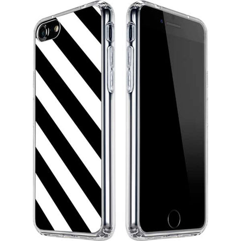 Black and White Geometric Stripes iPhone SE (2nd & 3rd Gen) Clear Case