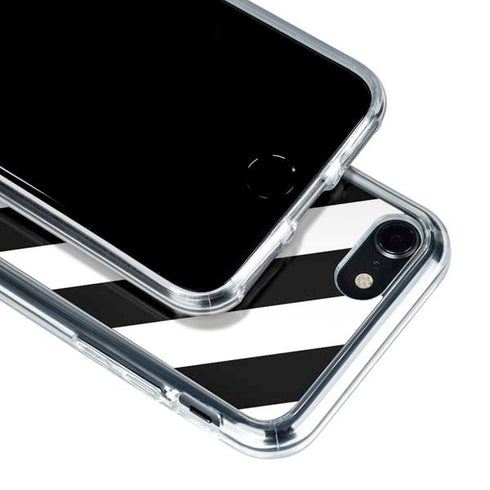Black and White Geometric Stripes iPhone SE (2nd & 3rd Gen) Clear Case
