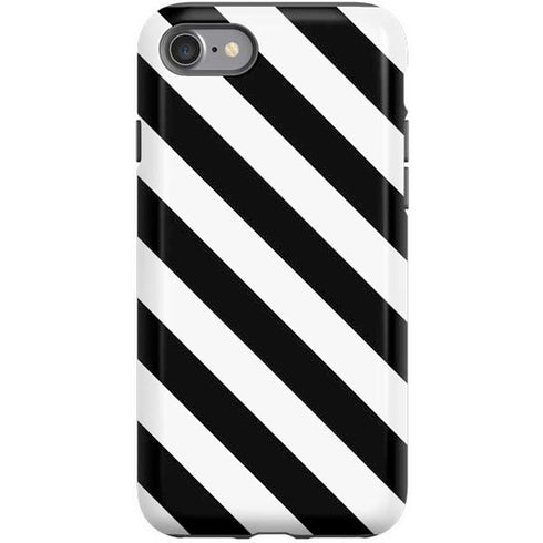 Black and White Geometric Stripes iPhone SE (2nd & 3rd Gen) Pro Case