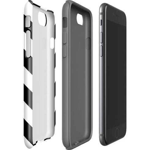 Black and White Geometric Stripes iPhone SE (2nd & 3rd Gen) Pro Case
