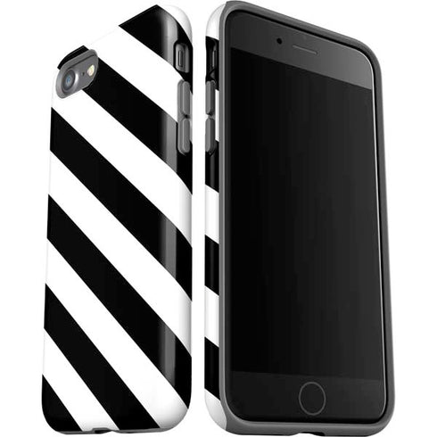 Black and White Geometric Stripes iPhone SE (2nd & 3rd Gen) Pro Case
